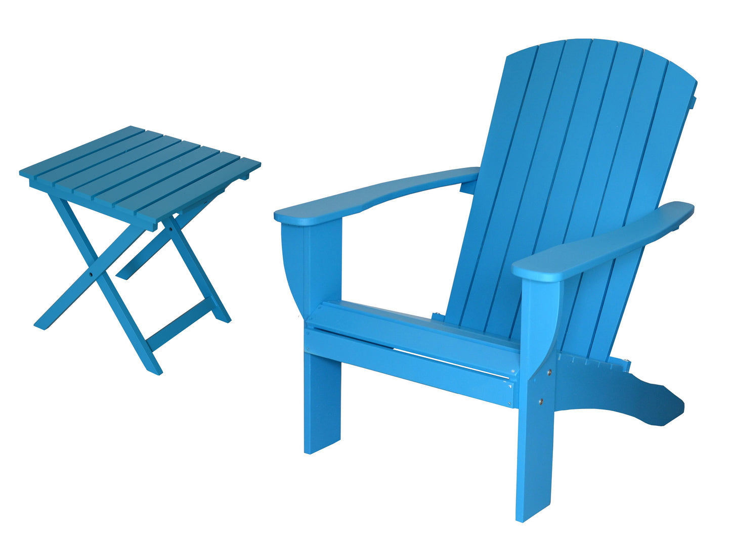 Riverstone Solid Cedar Adirondack Extra Wide Chair with build in bottle opener & matching folding table