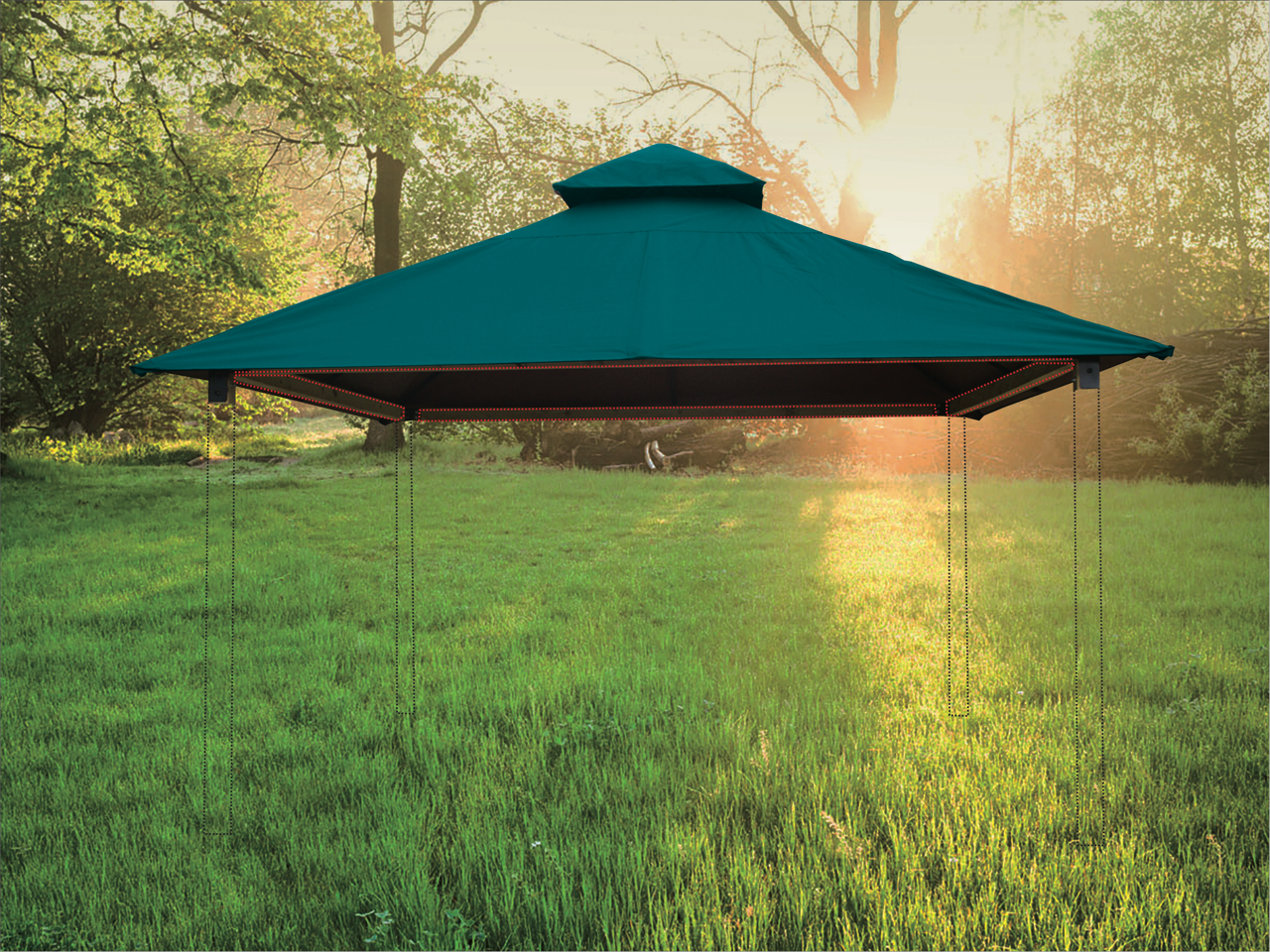 ACACIA Gazebo Roof Framing and Mounting Kit With OutDURA Canopy