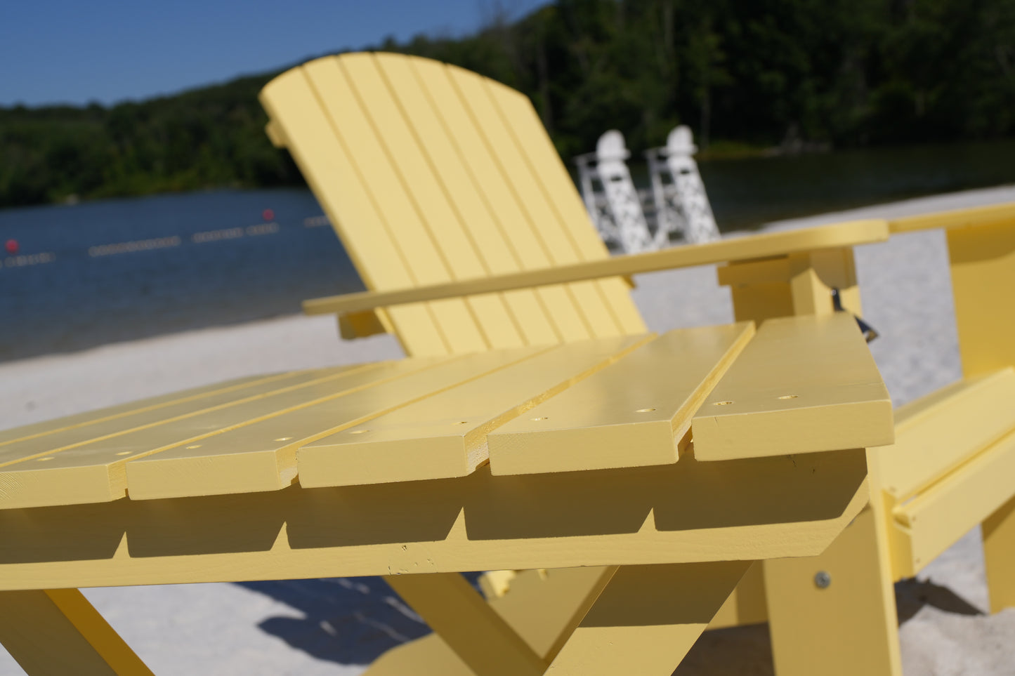 Riverstone Solid Cedar Adirondack Extra Wide Chair with build in bottle opener & matching folding table
