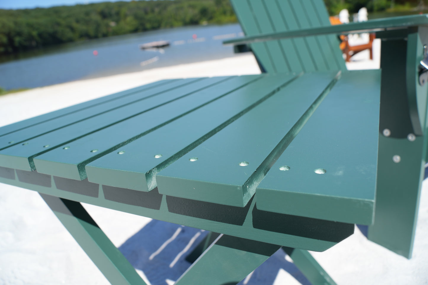 Riverstone Solid Cedar Adirondack Extra Wide Chair with build in bottle opener & matching folding table