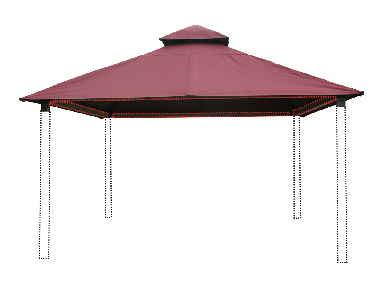 ACACIA Gazebo Roof Framing and Mounting Kit With SunDURA Canopy