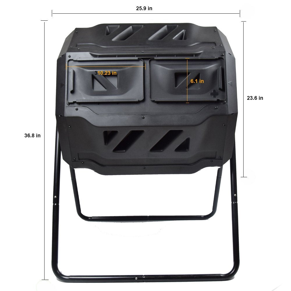 Genesis 42 Gallon Dual Composting Tumbler - BLACK - SPECIAL 50% OFF by using Promo Code 50%CLEARANCE