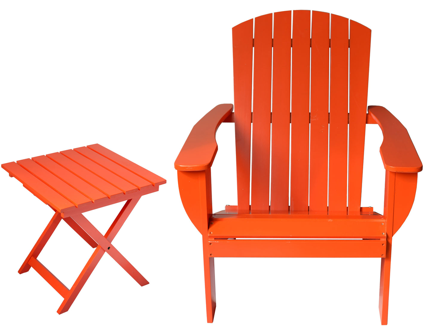 Riverstone Solid Cedar Adirondack Extra Wide Chair with build in bottle opener & matching folding table