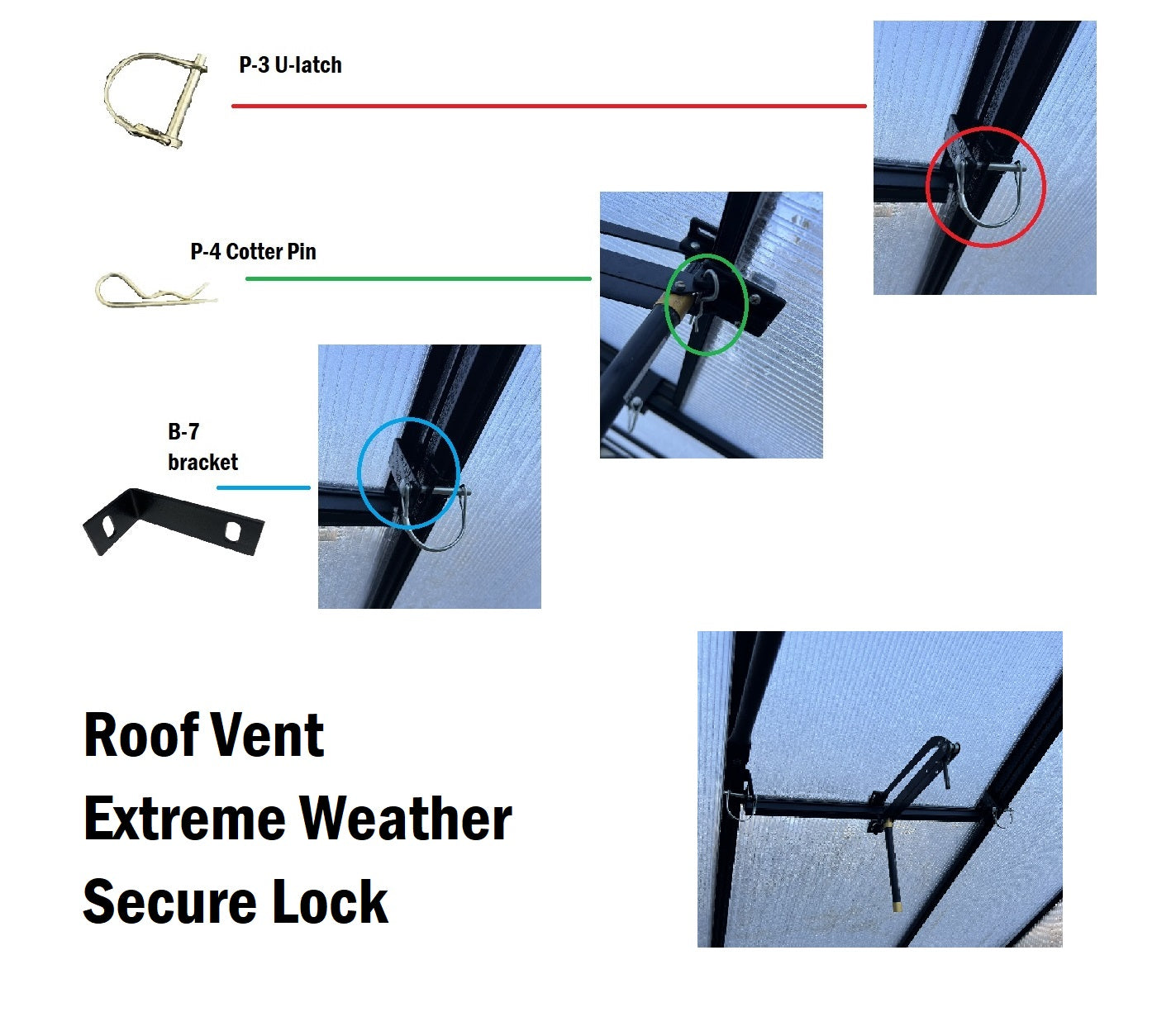 Lock Down Kit for use with Mont Greenhouse Roof Vents - Set of 2