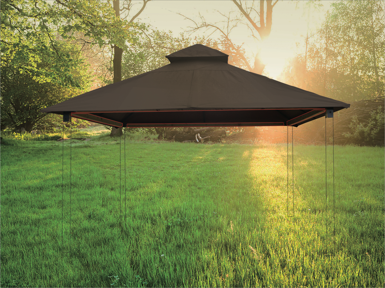 ACACIA Gazebo Roof Framing and Mounting Kit With OutDURA Canopy