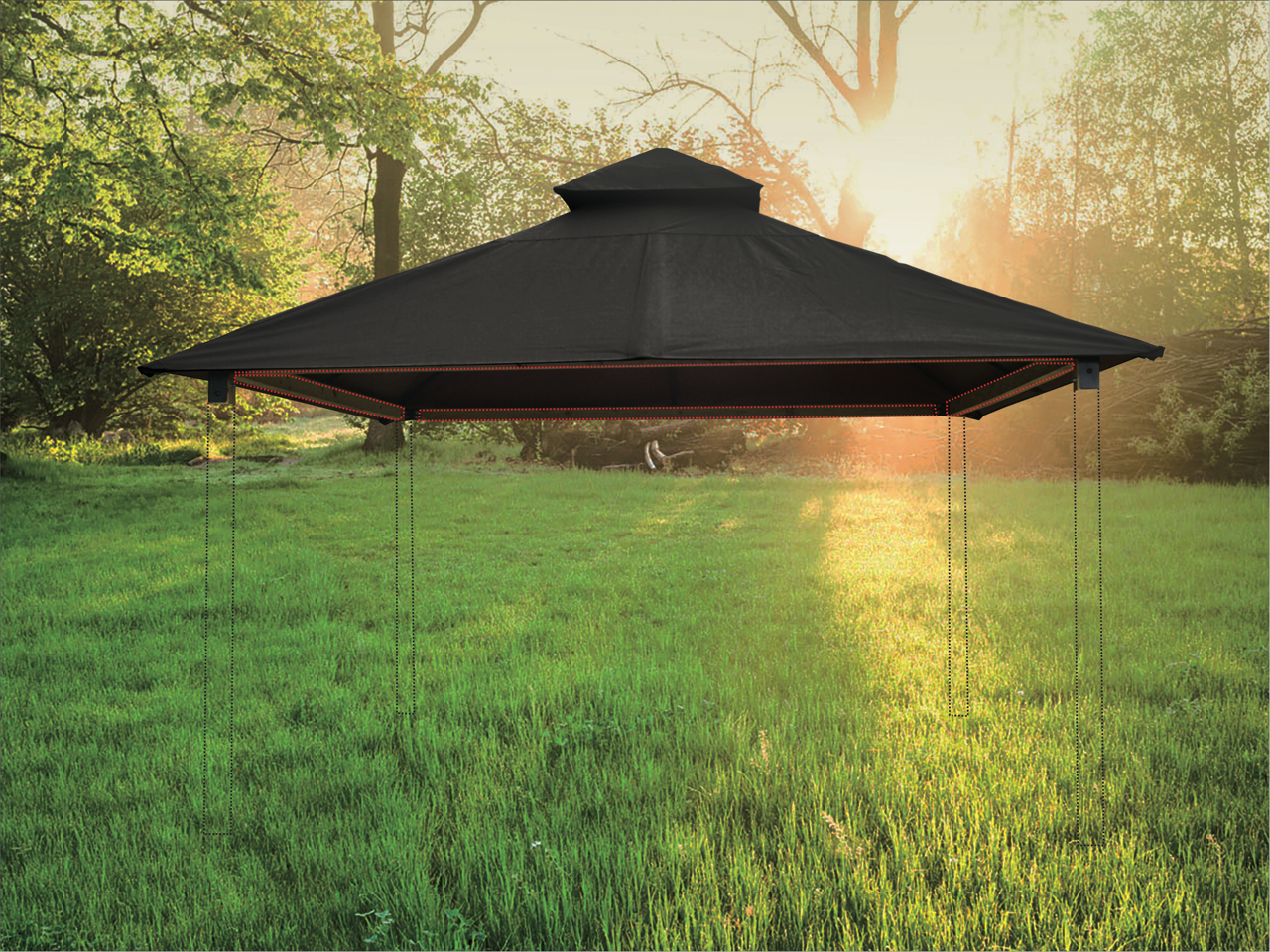 ACACIA Gazebo Roof Framing and Mounting Kit With OutDURA Canopy