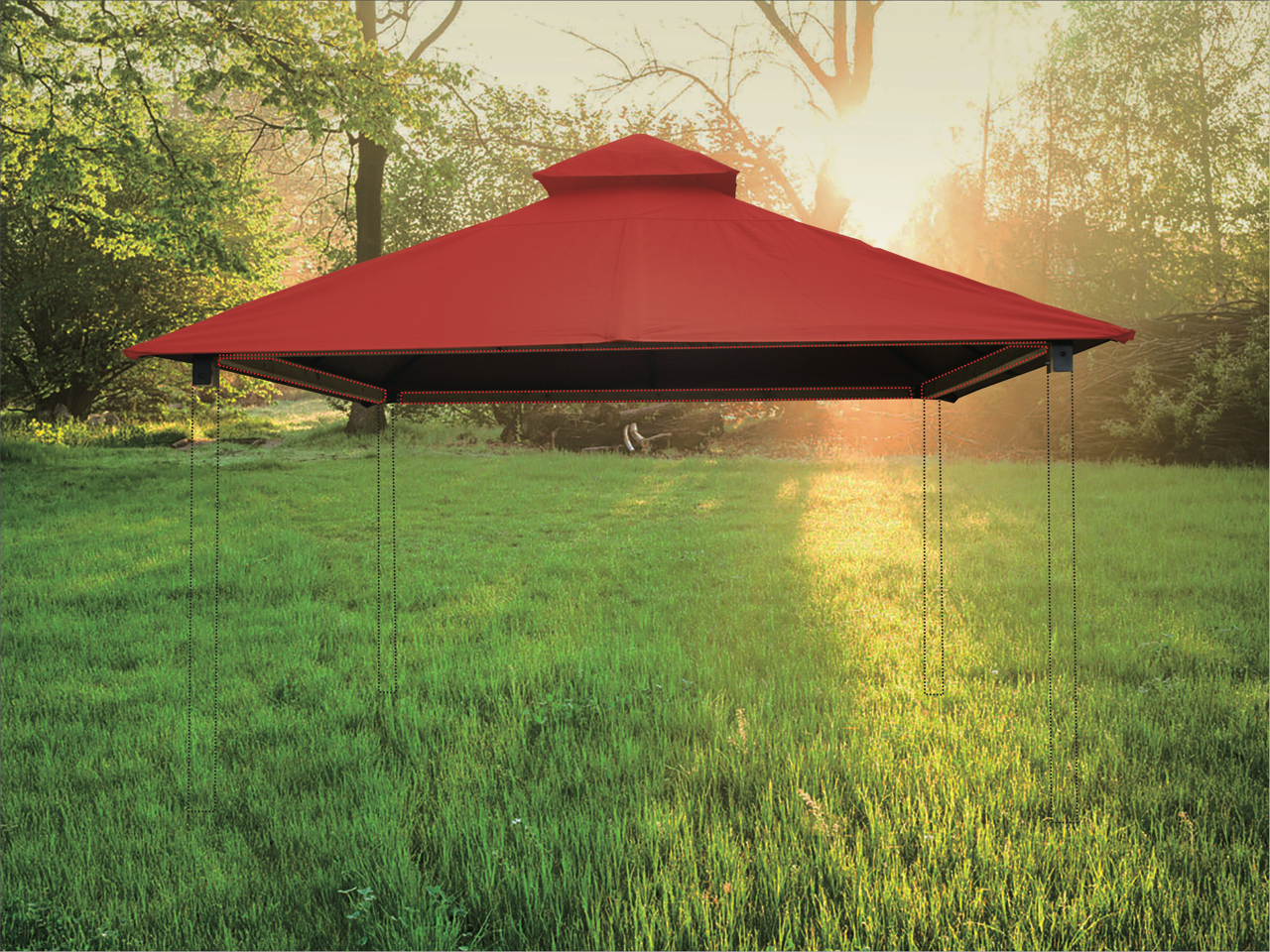 ACACIA Gazebo Roof Framing and Mounting Kit With OutDURA Canopy