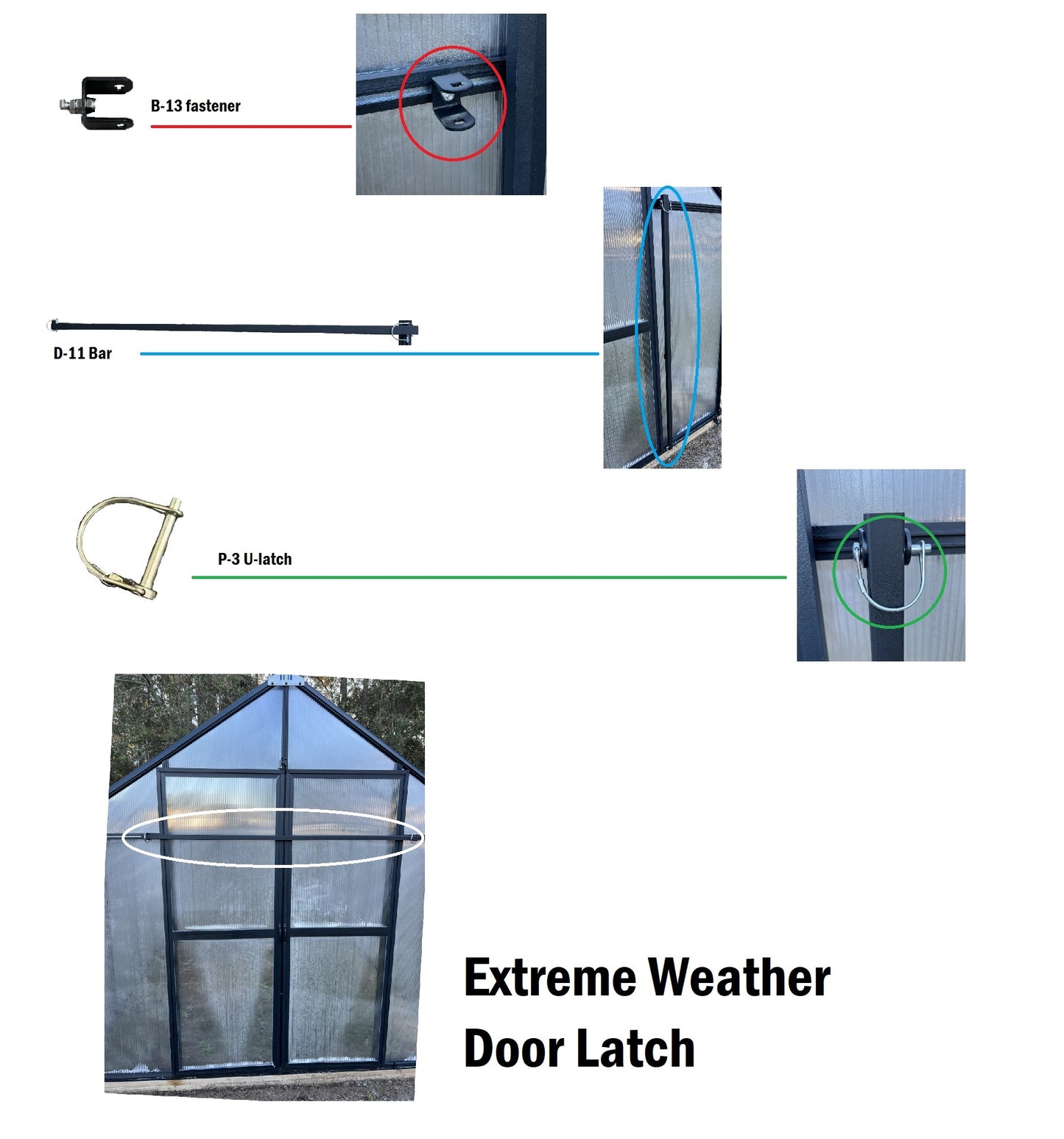 Lock Down Kit for use with Mont Greenhouse Doors - Set of 2