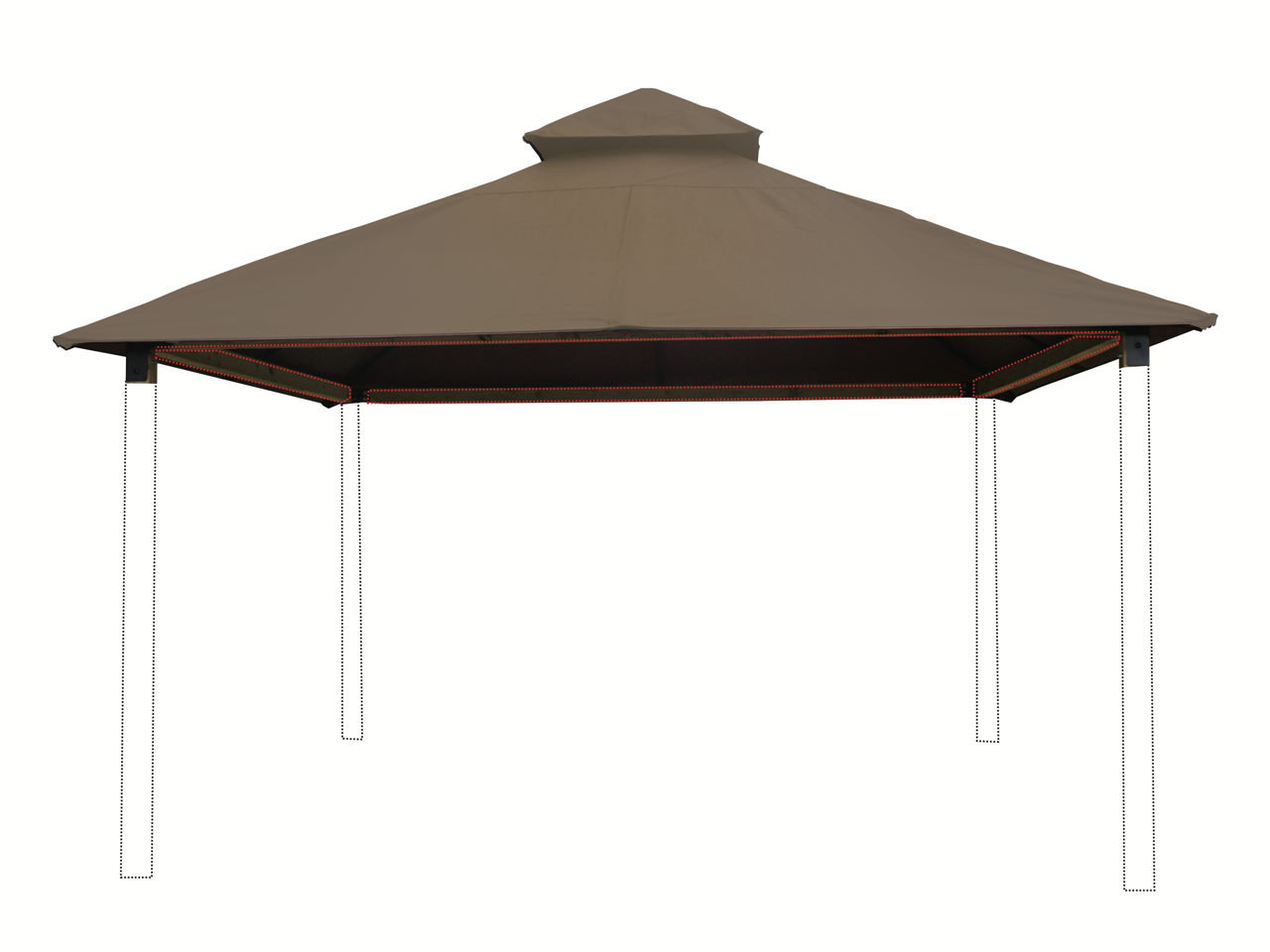 ACACIA Gazebo Roof Framing and Mounting Kit With OutDURA Canopy